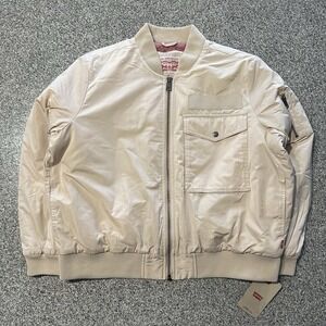 Levi's Bomber Flight Jacket Womens Size XL Sand Pink